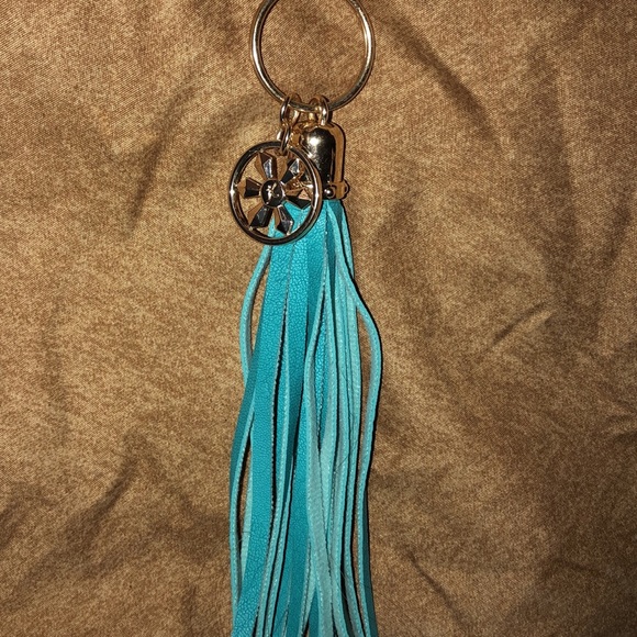 Accessories Blue Leather Tassel Keychain Poshmark